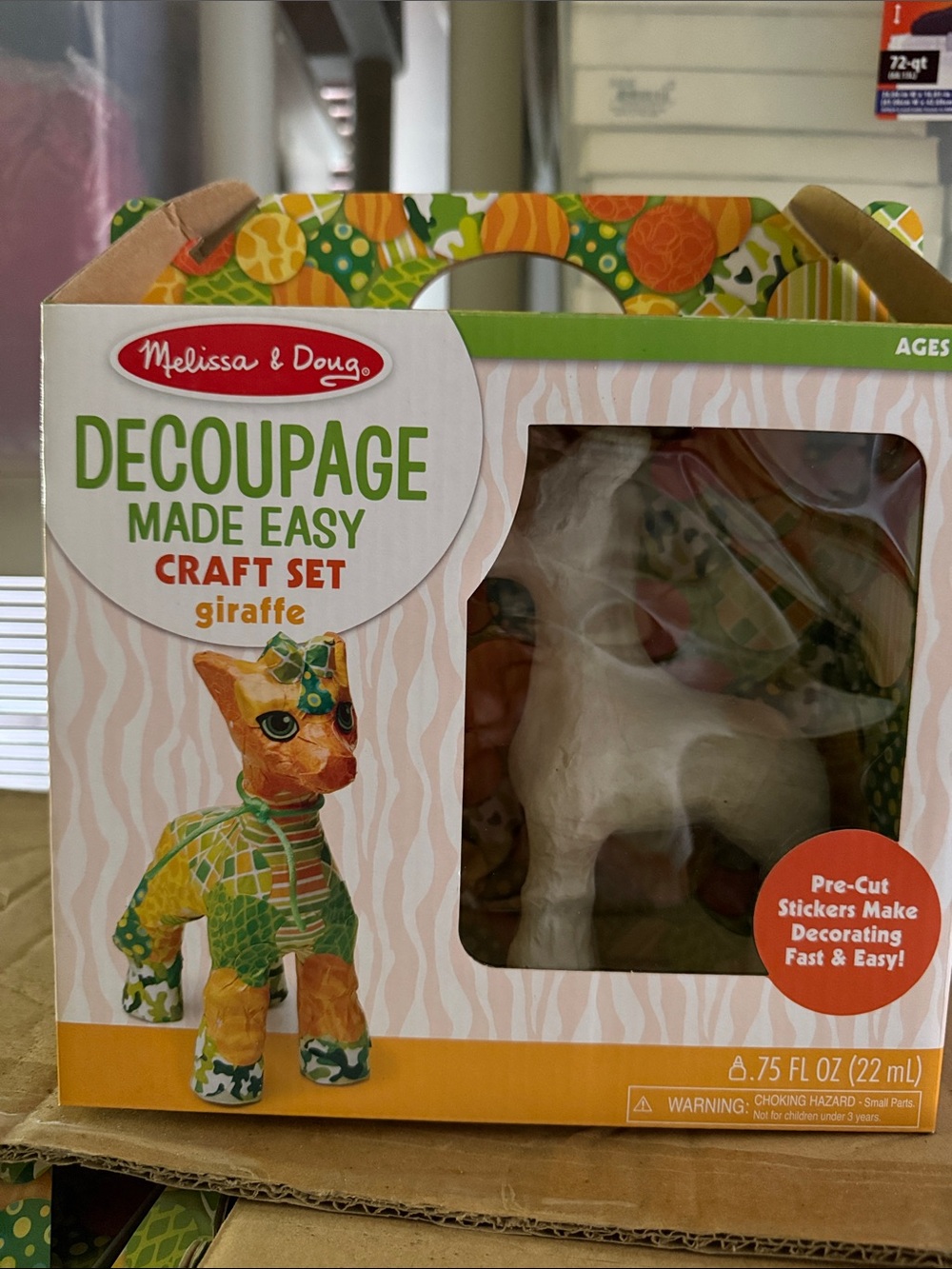 Melissa & Doug Decoupage Giraffe Craft Kit - Green & Orange